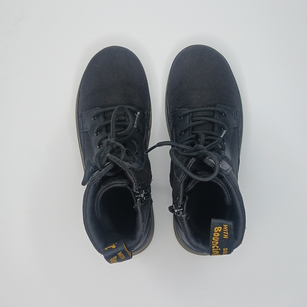 Dr. Martens Black 8 Eyelet Canvas Lace Up Combat Boots - Picture 5 of 8